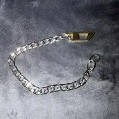 【正規品 美品】 DIESEL ブレスレット シルバーゴールド ステンレス