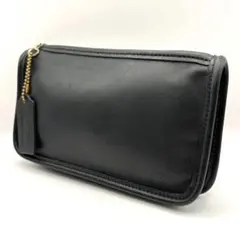【良品】OLD COACH オールドコーチ マルチポーチ レザー ブラック 黒