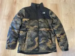 ノースフェイス リバーシブル 中綿 ボアジャケット 刺繍ロゴ 迷彩 カーキ 黒L