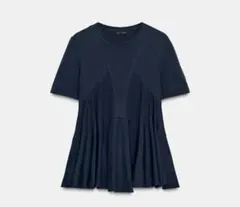 【新品タグ付き】ZARA ザラ フリルトリム コントラスト Tシャツ L