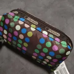 LeSportsac ブラウン マルチドット柄ポーチ