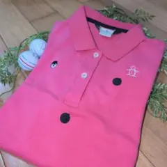 Munsingwear★半袖ポロシャツ ピンク ペンギン柄 サイズＬ レディースのサムネイル