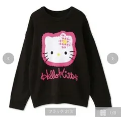 ハローキティ カオハナ ニット ブラック M 平成 y2k 00's 50周年