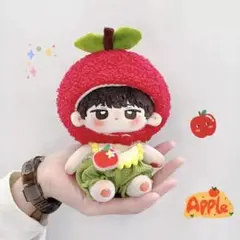 10cm ぬいぐるみ服 着せ替え 果物 りんご 赤 ちびぬい ぬい活-A3111
