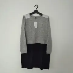 ＬＬ グレー 新品 タグ付き 肩レース ニットソー チュニック　XL