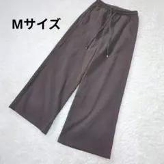 Mサイズ ワイドパンツ秋冬しまむらブラウン茶色ウエストゴム