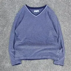 00s archive ロンT ボーダー Vネック シティボーイ y2k 短丈