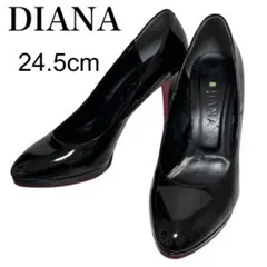DIANA エナメル ラウンドトゥ パンプス レッドソール 24.5cmのサムネイル