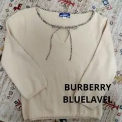 【BURBERRY BLUELAVEL】 長袖ノバチェックパイピングリボンニット