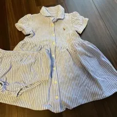 Ralph Lauren 80 ワンピース 青白ストライプ