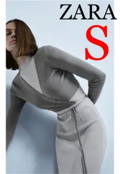 ZARA✳︎クロップド丈ニットトップス S 新品