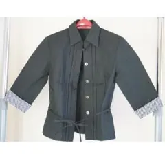 9号 アリスバーリー ジャケット 黒 7部袖 コットン 綿 95% 春 夏 秋