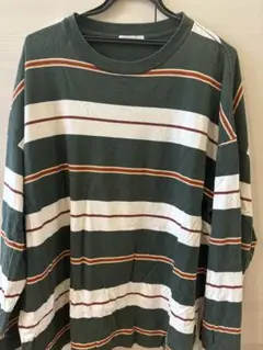 《Perushu》ペルーシュ 長袖Tシャツ ロンT レトロボーダー マルチカラーのサムネイル