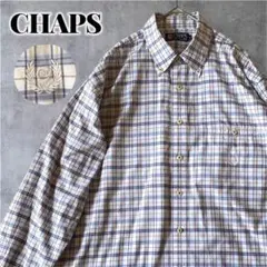 美品 CHAPS ラルフローレン ボタンダウン 長袖 チェック シャツ 刺繍