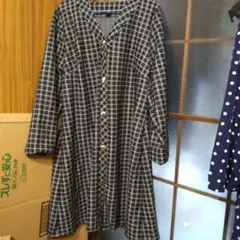 ❰新品❱大きいサイズチェック柄長袖チュニック3XLのサムネイル