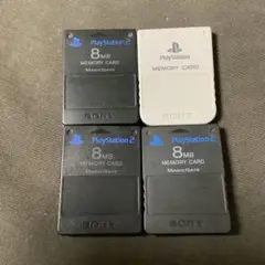 5★SONY　PS1&PS2メモリーカード4枚セット　DVD　灰色/黒　純正品