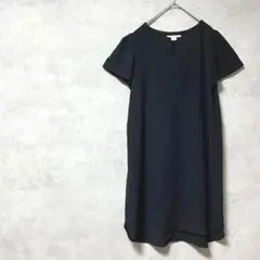 シンプリシテェ　チュニック　半袖　黒　フレアスリーブ　Vネック　体型カバー　春夏のサムネイル