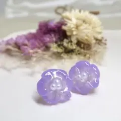 花ピアス（紫）