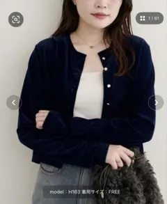 クルーネックシアーベロアカーデ