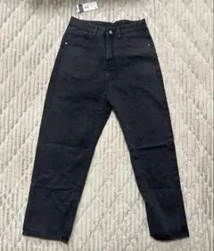 【新品未使用】デニム　パンツ　L ブラックデニム　ワイドデニム　ジーンズ