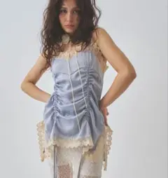 PELLICULE　satin Gather mini op　バレエコア　キャミ