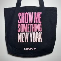 DKNY　ダナキャラン　トートバッグ　デカロゴ　ラメ入り　おしゃれ　希少　古着