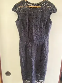 ZARA BASIC ダークネイビー レースワンピースM
