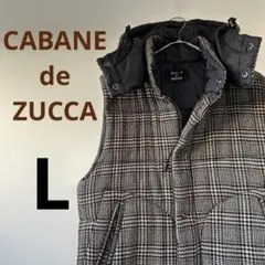 【匿名配送】 カバンドズッカ パテッドベスト ウール カシミア混 茶 チェック