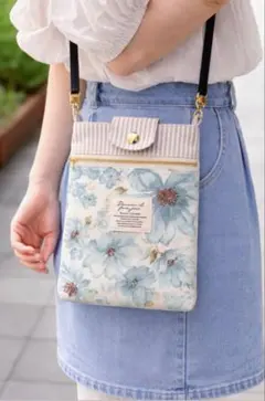 花柄スマホショルダーバッグ
