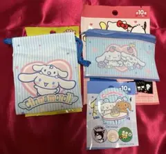 サンリオ 缶バッジ フラットポーチ プチ巾着 シナモロール