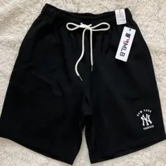 新品　MLB ヤンキース　ロゴ刺繍　スウェットパンツ　ハーフパンツ　L
