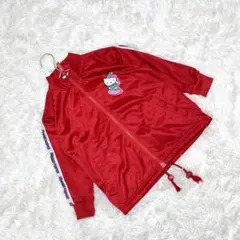 HELLO KITTY⭐️(110) ジャージ 上 ジャケット ロゴ 赤