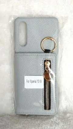 Xperia10IVケース ショルダーストラップ/ファスナー/カードホルダー付き