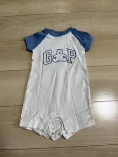 GAP ロンパース ホワイト/ブルー 70cm
