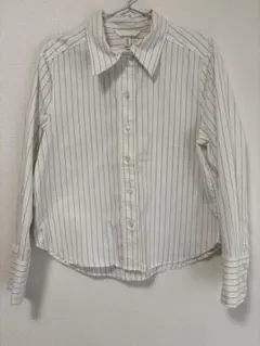 ストライプシャツ 長袖 黒