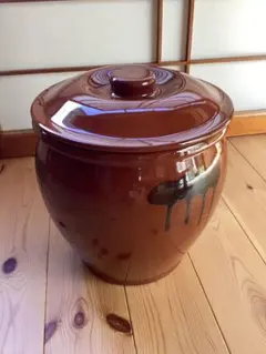 【未使用】常滑焼　久松窯　キュウマツ　丸壺蓋付　4号　日本製のサムネイル