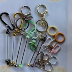 やまりん様専用カスタムキーホルダー金具6個、ナスカン6個、カラビナ2個