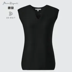 XXL ユニクロ マメクロゴウチmame 3Dノースリーブセーター ブラックジレ