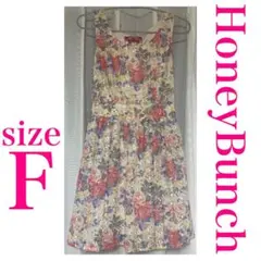 【HoneyBunch】美品 ハニーバンチ 大人可愛い 花柄ノースリーブワンピのサムネイル