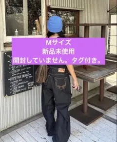 POST ダブルニーデニムイージーパンツ シンチバック 濃紺 日本製 L