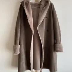 ロングコート　ムートン風