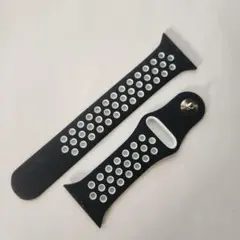 【38/40/41mm・L】AppleWatchバンド　ブラック×ホワイト　互換