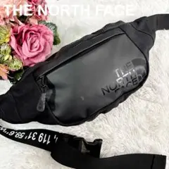 【美品】 ノースフェイス ボディバッグ ウェストポーチ 黒 ナイロン ロゴ