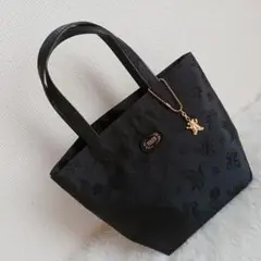 【美品】FEILER　フェイラー　ハイジ　ジャガードバッグブラック