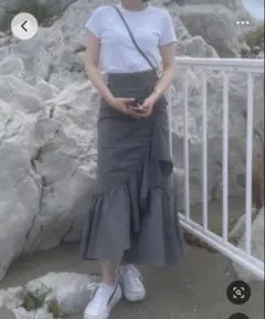 ロングスカート　グレー　sly