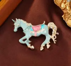 ブローチ 馬 ユニコーン 干支 開運 ゴールド クリスマス プレゼント ギフト