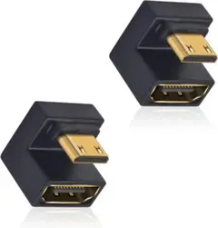 U字型 ミニHDMI HDMIアダプター カメラ プロジェクター 2個