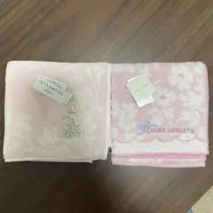 【最終値下げ】ピンク花柄タオルハンカチ2枚セット