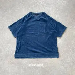 niko and.../半袖Tシャツ/3/ブルー/ポケット/カジュアル/シンプル