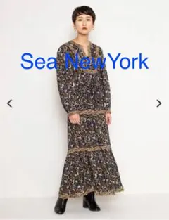 Sea New York レオパード柄 フリル パフスリーブ ロングワンピース 楽天市場】ワンピース ペイズリー柄 フリル ベルト パフスリーブ